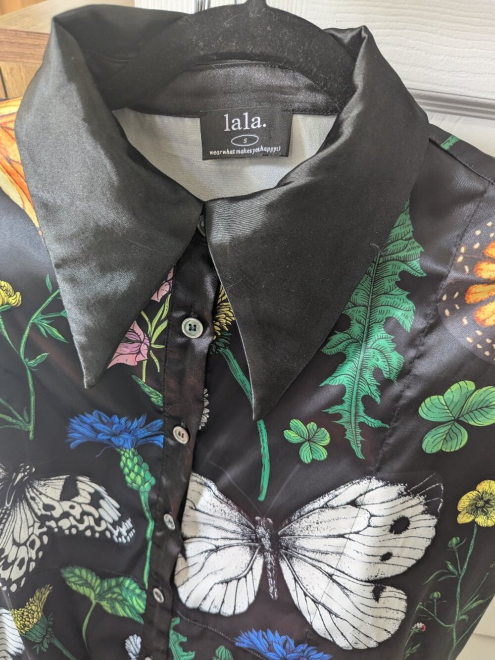 Dressed in Lala Folklore Florals satin playsuit top only Small - Picture 4 of 6